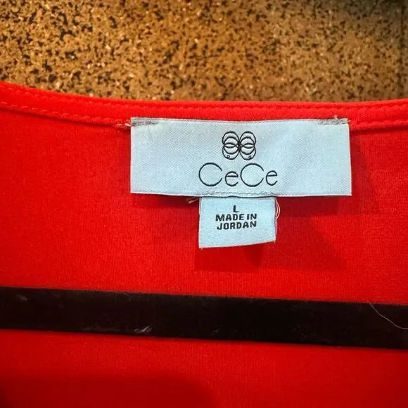 CeCe Red Puff Sleeve Blouse – Size Large – EUC - Picture 3 of 3